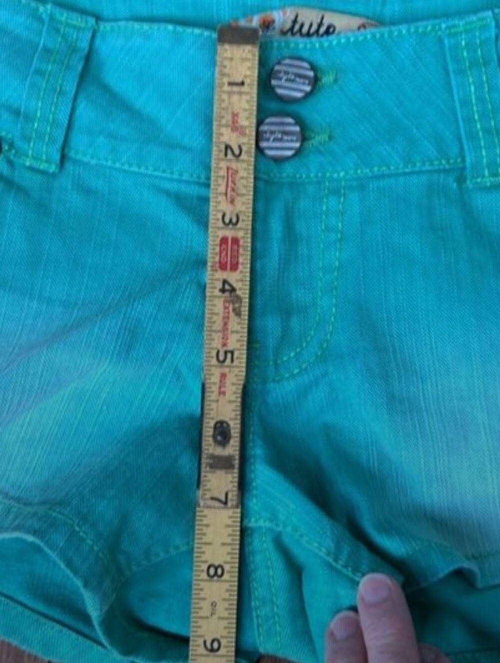 Tyte brand Vibrant Sea Green Women Shorts. Super Sexy And Short - Picture 3 of 5